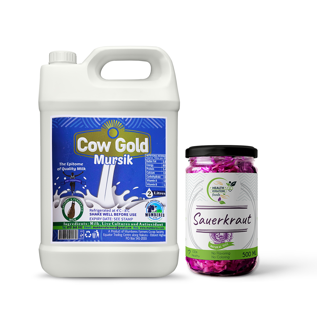 Daily Gut Support Bundle. 2 liter Mursik & 500ml Sauerkraut